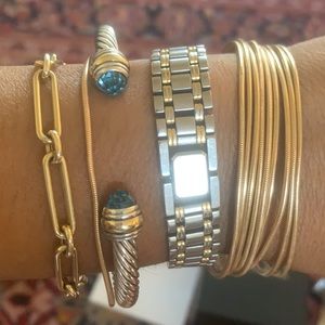 David Yurman Cable Classic bracelet w/blue topaz